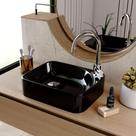 Cuba de Apoio Retangular Para Banheiro Lavabo Cross C01 RO36W Preto - Lyam