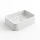 Cuba de Banheiro em Plástico Retangular Borda Arredondada Média Sobrepor Ideal para Lavabo e Banheiro