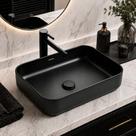 Cuba de Ceramica Deend Rettangolo Nero Sottile 51x39x13cm
