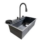Cuba de Cozinha Smart Preta Aço Inox com Torneira e Cascata Cuba de Cozinha Smart Preta Aço Inox com Torneira e Cascata
