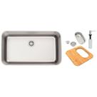Cuba de Embutir Dora 70 BL R6 em Aço Inox Acetinado com Válvula Ø 4 1/2 , Tábua de Madeira, Cesto coador e Dosador de Sabão 500 ml Tramontina Cuba de Embutir Dora 70 BL R6 em Aço Inox Acetinado com Válvula Ø 4 1/2 , Tábua de Madeira, Cesto coador e Dosador de Sabão 500 ml Tramontina