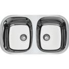 Cuba de Embutir Tramontina Prime Isis 2C 34 BL em aço inox alto brilho 76 x 44 cm com Escape