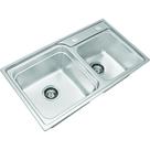 Cuba De Inox Dupla Fuzionale 228 Com Acessórios 4.1/2 Com Válvula 20228 Acetinada Debacco 76x37cm
