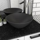 Cuba De Louça Para Banheiro Cuia Preto Fosco 36cm