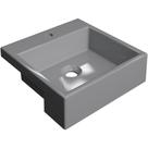 Cuba de Semi Encaixe Quadrada Para Banheiro XQ355 Cinza - Lyam Decor