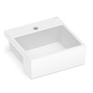 Cuba De Semiencaixe Quadrada Basic Q2 41x41cm Com Mesa Branco Celite