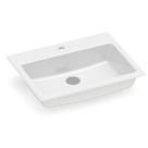 Cuba de Sobrepor com Mesa 55x42cm 1 Furo Branco Roca Optica