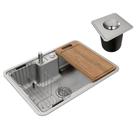 Cuba De Sobrepor Embutir 68x48 Em Aço Inox Com Acessórios e Lixeira Para Cozinha DocolMassima