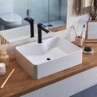 Cuba de Sobrepor Retangular para Banheiro e Lavabo C002 Placa&Ponto Branco
