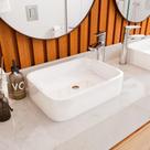 Cuba de Sobrepor Rubi Movelove em Mármore Sintético 38x28cm para Banheiro e Lavabo