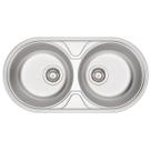 Cuba de Sobrepor Tramontina Luna Duo 2C 36 BS em Aço Inox Acetinado 84 x 44 cm