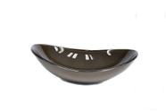 Cuba de vidro oval 55cm marrom