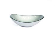 Cuba de vidro oval 55cm prata