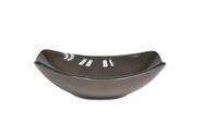 Cuba de vidro oval chanfrada 46cm marrom