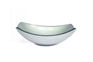 Cuba de vidro oval chanfrada 46cm prata