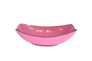 Cuba de vidro oval chanfrada 46cm rosa