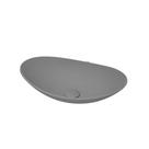 Cuba De Vidro Para Banheiro E Lavabo Fosco Matte Oval 47,5cm CINZA FOSCO