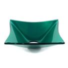 Cuba de vidro quadrada 31cm verde