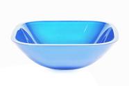 Cuba de vidro quadrada 35cm azul