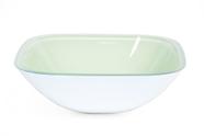 Cuba de vidro quadrada 35cm branco