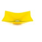 Cuba de vidro retangular 39cm amarela
