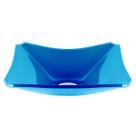 Cuba de vidro retangular chanfrada 37cm azul