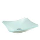Cuba de vidro retangular chanfrada 37cm branco