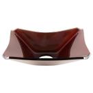 Cuba de vidro retangular chanfrada 37cm marrom