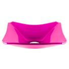Cuba de vidro retangular chanfrada 37cm rosa