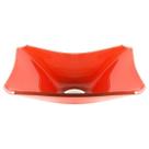 Cuba de vidro retangular chanfrada 37cm vermelho ferrari
