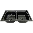 Cuba Dupla Aço Inox Preta 78x43cm com Acessórios - CUB-002-B - STILLUS HOME