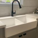 Cuba Dupla Cozinha Farm Sink Padrão 87 Cm Estilo Fazenda Avental - Branco