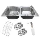 Cuba Dupla De Cozinha Gourmet Com Acessórios 78x43cm Cuba Dupla De Cozinha Gourmet Com Acessórios 78x43cm