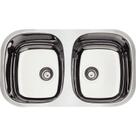 Cuba Dupla de Embutir Isis 2C 34 BL em Aço Inox Alto Brilho 77x45 cm Válvula de 4 1/2 Tramontina