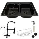 Cuba Dupla Gourmet Black Inox + Torneira PARA Filtro Preta