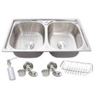 Cuba Dupla Gourmet Cozinha Aço Inox 304 Com Acessórios