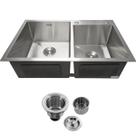 Cuba Dupla Inox 304 Quadrada Gourmet Plana Cozinha 78x45 com Válvula SMARTINOX SQ804
