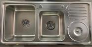 Cuba Dupla Inox Gourmet Sobrepor C/ Lixeira,válvulas E Sifão