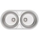 Cuba Dupla Sobrepor Luna Duo Aço Inox Acetinado 2C 36BS - Tramontina 94035/102