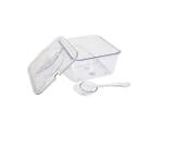 CUBA Gastronômica Acrílica ECO Expositoras 15,3X15,3 cm PARA SORVETERIA, AÇAITERIA e Afins Com TAMPAS Com Abertura e Com Colher/Conchas Eco 15 cm SB
