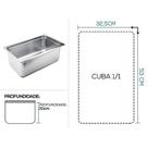 Cuba Gastronomica Inox GN 1/1 x 200mm (530x325mm) - Brasinox Cuba Gastronomica Inox GN 1/1 x 200mm (530x325mm) - Brasinox