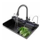 Cuba gourmet 197501 inox 304 preta com torneira cascata smart multifuncional 75x45cm Cuba gourmet 197501 inox 304 preta com torneira cascata smart multifuncional 75x45cm