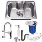 Cuba gourmet 50x40cm inox304 + torneira de parede e lixeira