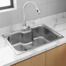 Cuba gourmet 60x42cm aço inox escovado + torneira extensível