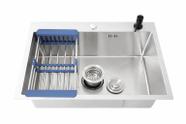 Cuba Gourmet 60x45cm Aço Inox 304 C/Acessórios Completa Pia Cozinha