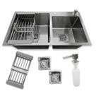 Cuba Gourmet Dupla Quadrada Aço inox 304 Escovada 78x43cm