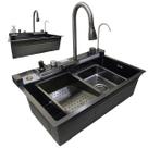 Cuba Gourmet Inox Luxo Premium Inteligente Cozinha Torneira Painel Digital Monocomando Agua Quente Fria Limpador de Copo Dispenser Dosador Resistente