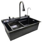Cuba Gourmet Inox Pia Inteligente Premium Cozinha Torneira Dispenser Painel Monocomando Limpador de Copo Elegante Area Externa Churrasqueira Duravel R