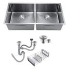 Cuba Gourmet Pia Dupla Inox Quadrada Cozinha Luxo 72x43 Com Acessórios