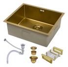 Cuba Gourmet Pia Inox Dourada Nano Quadrada Cozinha 50x45